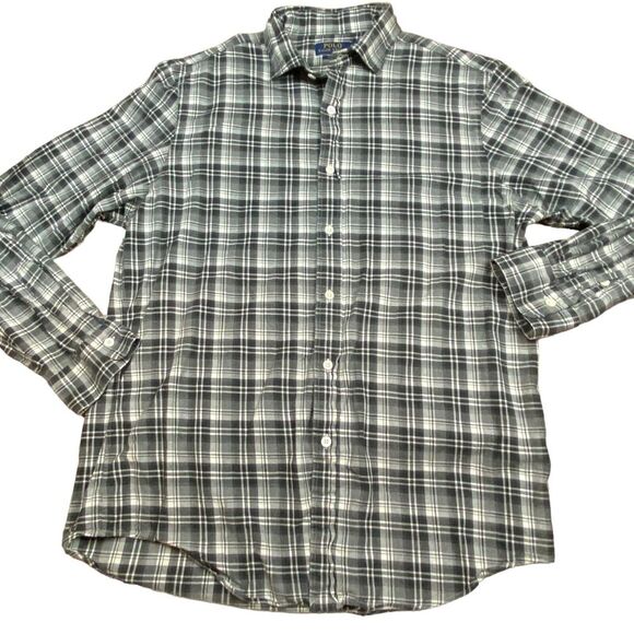 Polo Ralph Lauren Shirt Mens Size XL Gray Plaid Collared Button Down Slim Fit - Picture 9 of 9